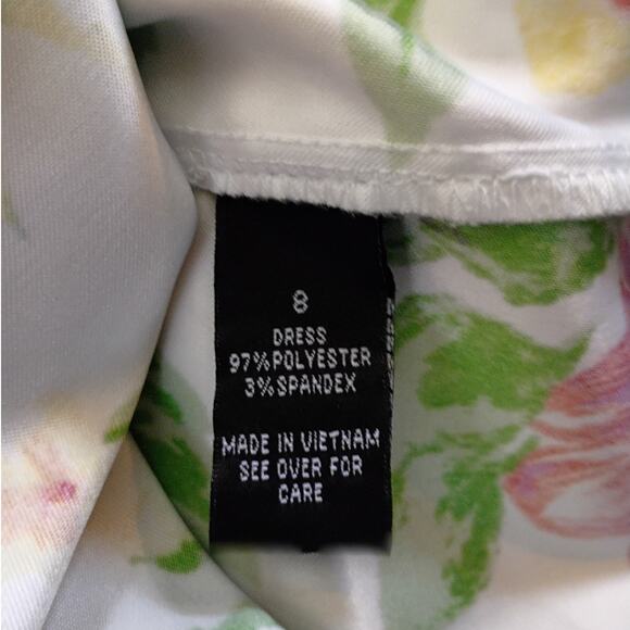 AGB Floral Sheath Dress Sleeveless Garden Party Career Chic Size 8 Brunch Spring - Picture 6 of 10